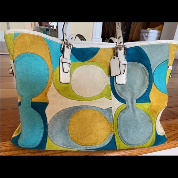 Coach Limited Edition Suede Tote Handbag - Picture 6 of 8